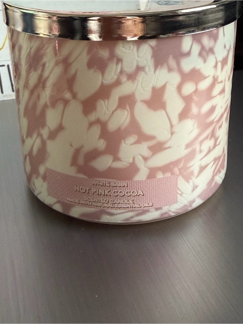White Barn Hot Pink Cocoa Marble Jar Candle - Pink & White